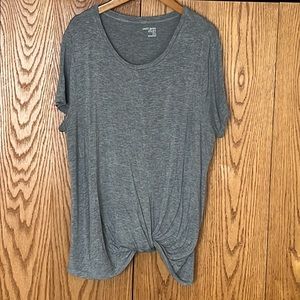 Women’s grey Ruff Hewn front knot T!  Size XL